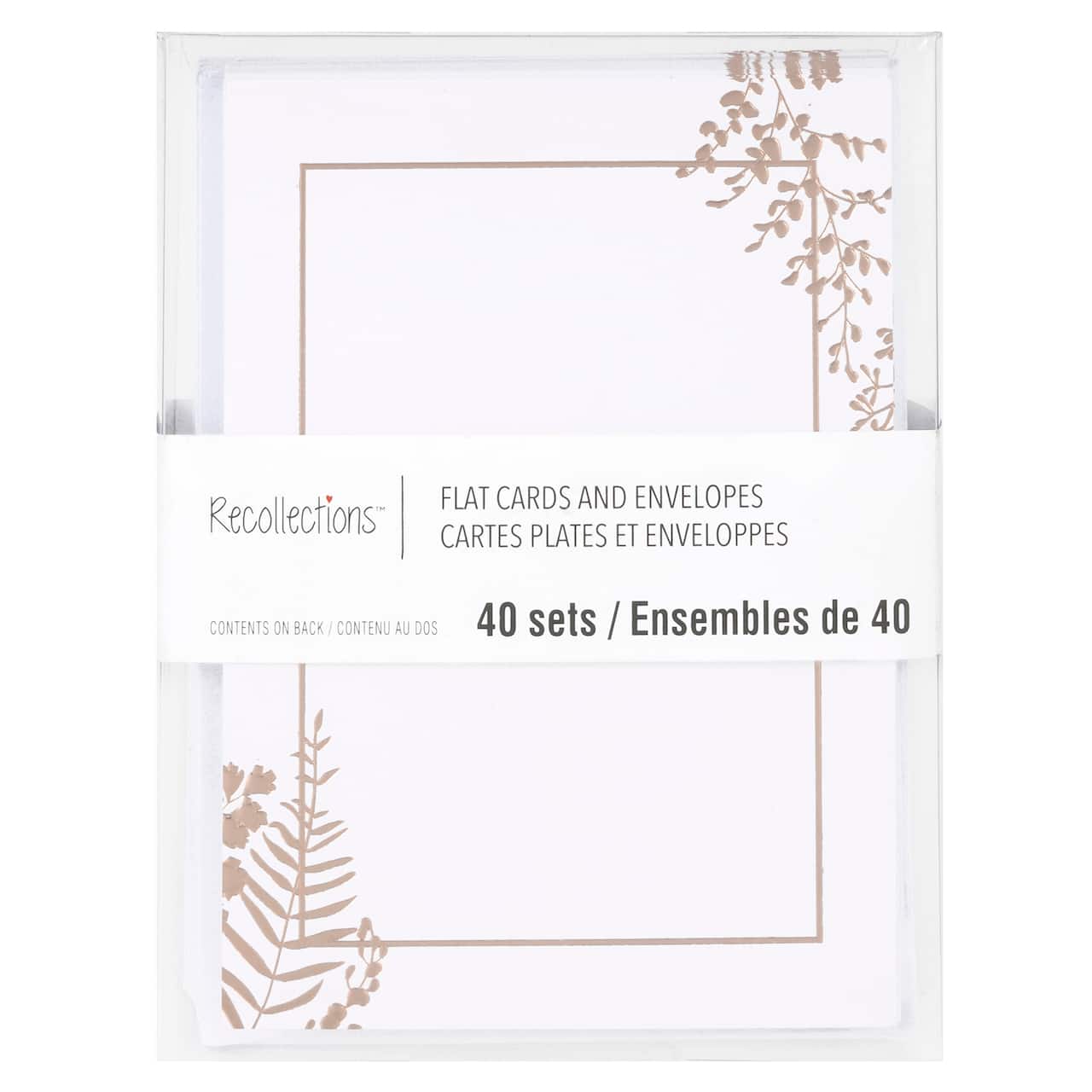 12 Packs: 40 ct. (480 total) 3.5" x 4.87" Floral Flat Cards & Envelopes by Recollections™